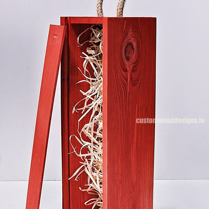 Sliding Lid Bottle Box - Single Red x25 Custom Wood Designs __label: Multibuy Bottle Box Bottle Boxes gift box Gift Boxes Single bottle box wooden Box CustomWoodDesignsIrelandCorporategiftboxesBottleBoxesGiftingboxesforbottleslaserengravedbottleboxespersonalisedbottleboxesCorporateboxesrustic_9_611e6653-6c77-4e2a-8a85-6e9713b382cc
