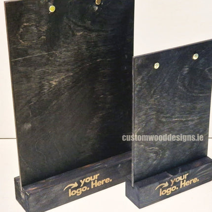 Double Sided Info Display - A4 Black x10 Custom Wood Designs CustomWoodDesignsIrelandDoublesidedA4sizePointofsaleInformationholderA4clipboardandblocksetInformationDisplayretailhospitalitycorporateCWD_34
