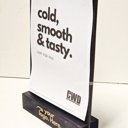Double Sided Info Display - A5 Black x10 Custom Wood Designs CustomWoodDesignsIrelandDoublesidedA4sizePointofsaleInformationholderA4clipboardandblocksetInformationDisplayretailhospitalitycorporateCWD_5