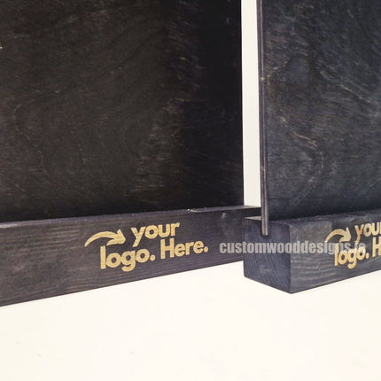 Double Sided Info Display - A5 Black x10 Custom Wood Designs CustomWoodDesignsIrelandDoublesidedA5sizePointofsaleInformationholderA5clipboardandblocksetInformationDisplayretailhospitalitycorporateCWD_7