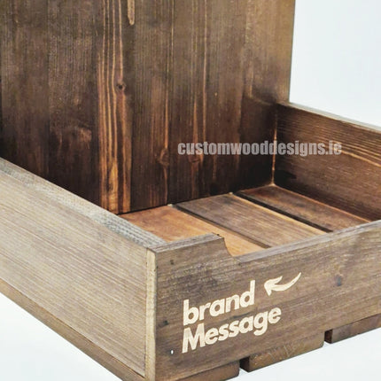 Dark Pine Crate-Style Display Countertop Display - Custom Wood Designs