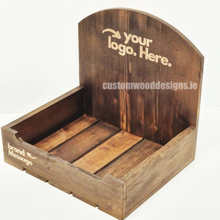 Dark Pine Crate-Style Display Countertop Display - Custom Wood Designs