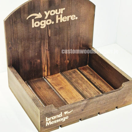 Dark Pine Crate-Style Display Countertop Display - Custom Wood Designs