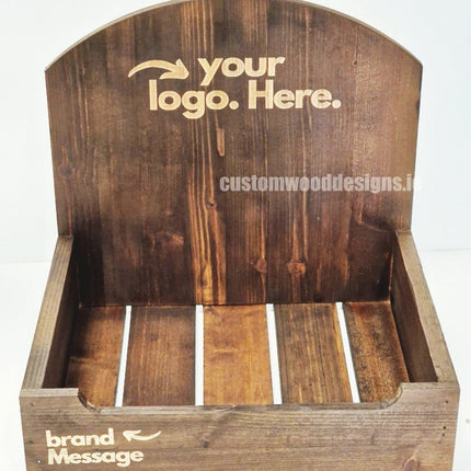 Dark Pine Crate-Style Display Countertop Display - Custom Wood Designs