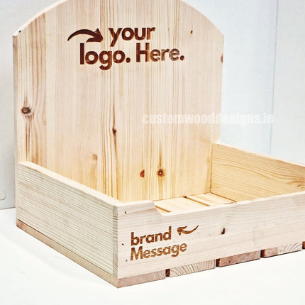 Natural Pine Crate-Style countertop Display - Custom Wood Designs