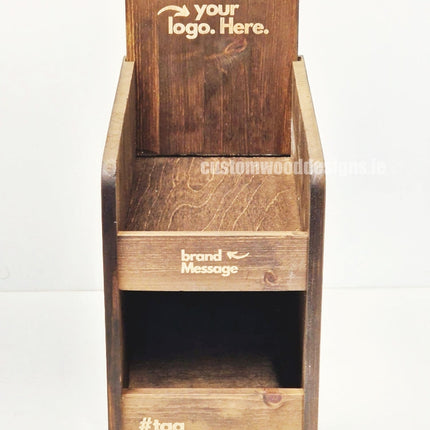 Dark Pine Three-Shelf Compact Countertop Display - Custom Wood Designs