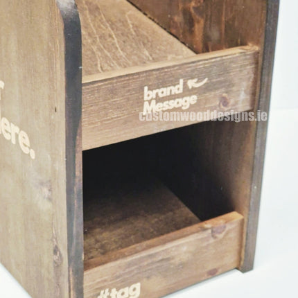 Dark Pine Three-Shelf Compact Countertop Display - Custom Wood Designs