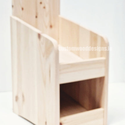 Natural Pine Two-Tier Compact Countertop Display - Custom Wood Designs