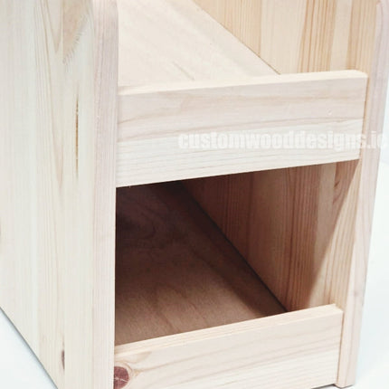 Natural Pine Two-Tier Compact Countertop Display - Custom Wood Designs