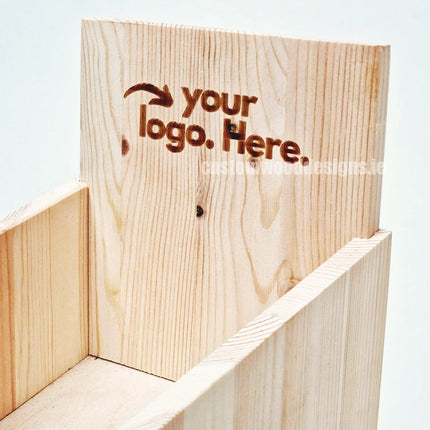 Natural Pine Two-Tier Compact Countertop Display - Custom Wood Designs