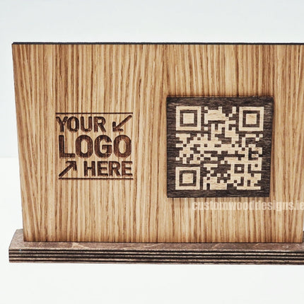 QR Display Stands A5 (Light Oak) 10-1000 Custom Wood Designs CustomWoodDesignsIrelandWoodenQRCodesSustainableQRCodesLaserEngravedQRCodesHospita_3