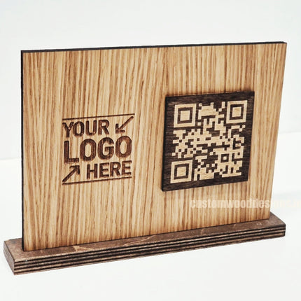 QR Display Stands A5 (Light Oak) 10-1000 Custom Wood Designs CustomWoodDesignsIrelandWoodenQRCodesSustainableQRCodesLaserEngravedQRCodesHospita_4