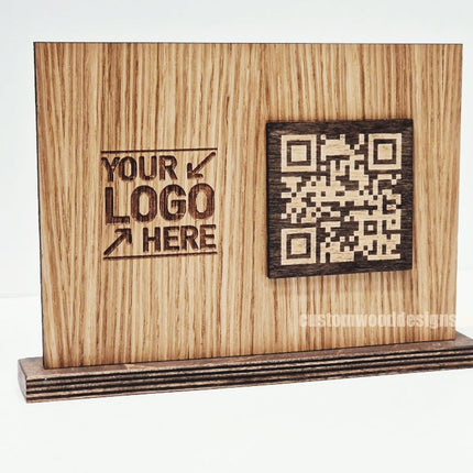 QR Display Stands A5 (Light Oak) 10-1000 Custom Wood Designs CustomWoodDesignsIrelandWoodenQRCodesSustainableQRCodesLaserEngravedQRCodesHospita_5