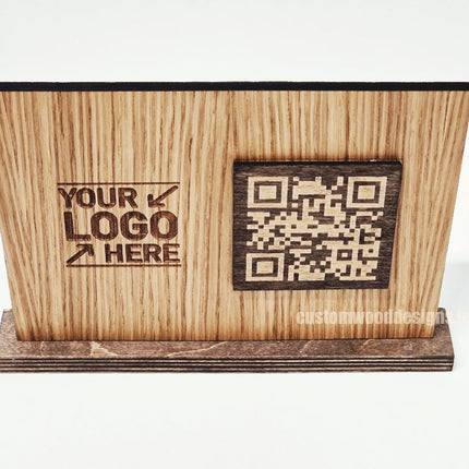 QR Display Stands A5 (Light Oak) 10-1000 Custom Wood Designs CustomWoodDesignsIrelandWoodenQRCodesSustainableQRCodesLaserEngravedQRCodesHospita_6