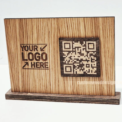 QR Display Stands A5 (Light Oak) 10-1000 Custom Wood Designs CustomWoodDesignsIrelandWoodenQRCodesSustainableQRCodesLaserEngravedQRCodesHospita_7
