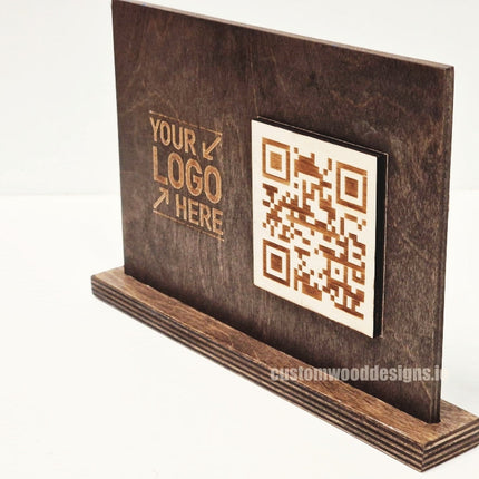 QR Display Stands A5 Brown Birch 10-1000 Custom Wood Designs CustomWoodDesignsIrelandWoodenQRCodesSustainableQRCodesLaserEngravedQRCodesHospitality_3