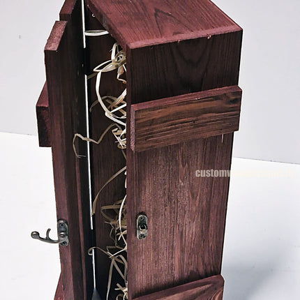 Rustic Bottle Box - Burgundy Single x 25 Bottle box Custom Wood Designs __label: Multibuy Bottle Box gift box Gift Boxes Single bottle box CustomWoodDesignsIrelandb8ecf5fb-7b70-4787-803e-b270d7f5dffa