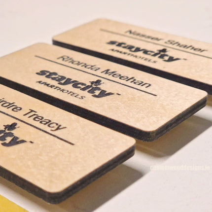 Blonde Birch Name Badges MOQ 10pcs Bespoke Made Custom Wood Designs __label: Multibuy CustomWoodDesignsIrelandd1ec8cd4-583f-44f1-ae52-6a2d071ec466