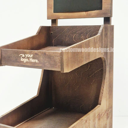 Dark Pine Two-Tiered Countertop Display for Baked Goods - Custom Wood Designs