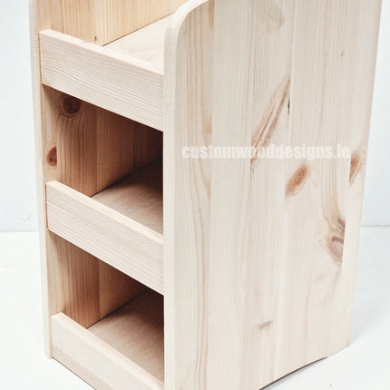 Natural Pine Three-Shelf Compact Countertop Display - Custom Wood Designs