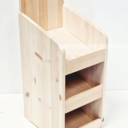 Natural Pine Three-Shelf Compact Countertop Display - Custom Wood Designs