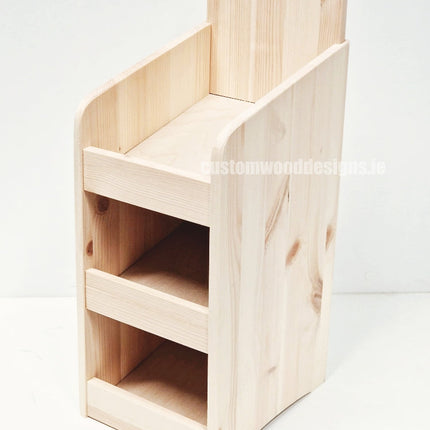 Natural Pine Three-Shelf Compact Countertop Display - Custom Wood Designs