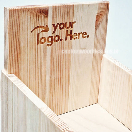 Natural Pine Three-Shelf Compact Countertop Display - Custom Wood Designs