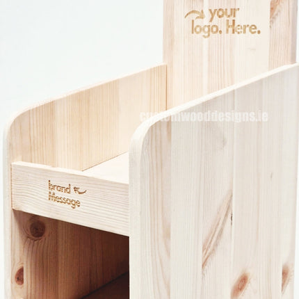 Natural Pine Three-Shelf Compact Countertop Display - Custom Wood Designs