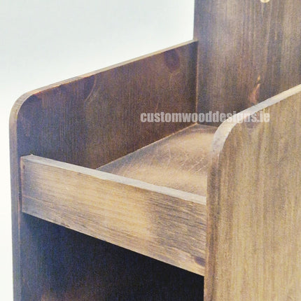 Dark Pine Four-Shelf Compact Countertop Display - Custom Wood Designs