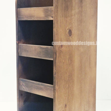Dark Pine Four-Shelf Compact Countertop Display - Custom Wood Designs