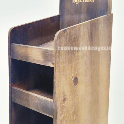 Dark Pine Four-Shelf Compact Countertop Display - Custom Wood Designs