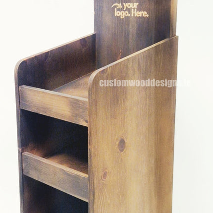 Dark Pine Four-Shelf Compact Countertop Display - Custom Wood Designs