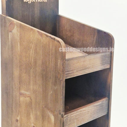 Dark Pine Four-Shelf Compact Countertop Display - Custom Wood Designs