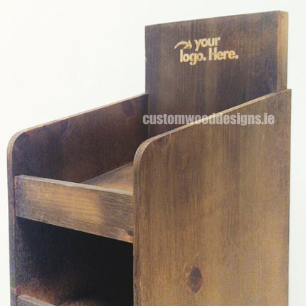 Dark Pine Four-Shelf Compact Countertop Display - Custom Wood Designs