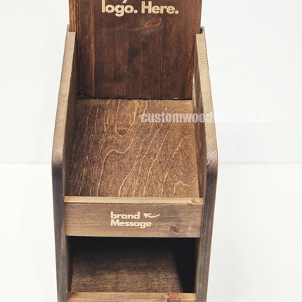 Dark Pine Three-Shelf Compact Countertop Display - Custom Wood Designs