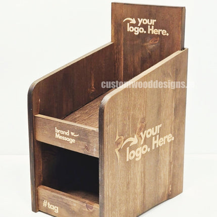 Dark Pine Three-Shelf Compact Countertop Display - Custom Wood Designs