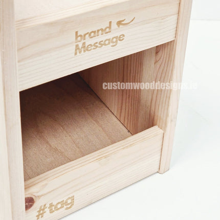 Natural Pine Two-Tier Compact Countertop Display - Custom Wood Designs