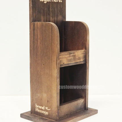 Dark Pine Mini Two-Tier Countertop Display - Custom Wood Designs