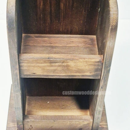 Dark Pine Mini Two-Tier Countertop Display - Custom Wood Designs
