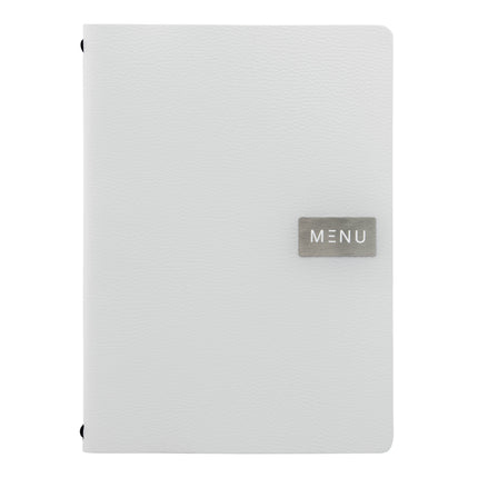 White A4 leather menu pack of 10 Custom Wood Designs __label: Multibuy MC-LRA4-RWWT_1_d3e49985-ba6b-4955-91f0-c6f02654d464