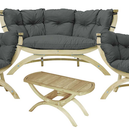 Siena Lounge Set with Tavolino Table - Custom Wood Designs Siena Lounge Set with Tavolino Table made from [material] –  [use_case] | Custom Wood Designs