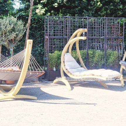 Swing Lounger & Stand Set - Custom Wood Designs Swing Lounger & Stand Set made from [material] –  [use_case] | Custom Wood Designs