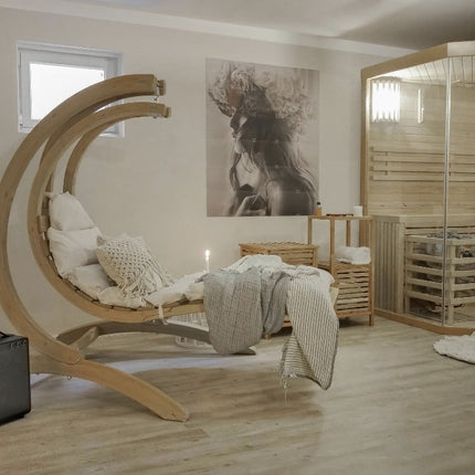Swing Lounger & Stand Set - Custom Wood Designs Swing Lounger & Stand Set made from [material] –  [use_case] | Custom Wood Designs