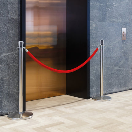 Four piece barrier poles with base with 5 ropes Custom Wood Designs barriersystmcustomwooddesignshospitality_6d2612c2-f197-4ac2-885c-a5e1df92415f