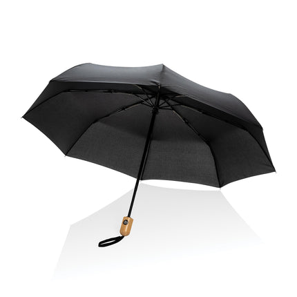 21" bamboo handle umbrella pack of 12 Black Custom Wood Designs __label: Multibuy black-21-bamboo-handle-umbrella-pack-of-12-53613419823447