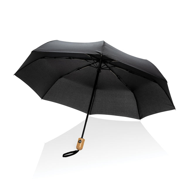 21" bamboo handle umbrella pack of 12 Black Custom Wood Designs __label: Multibuy black-21-bamboo-handle-umbrella-pack-of-12-53613419823447
