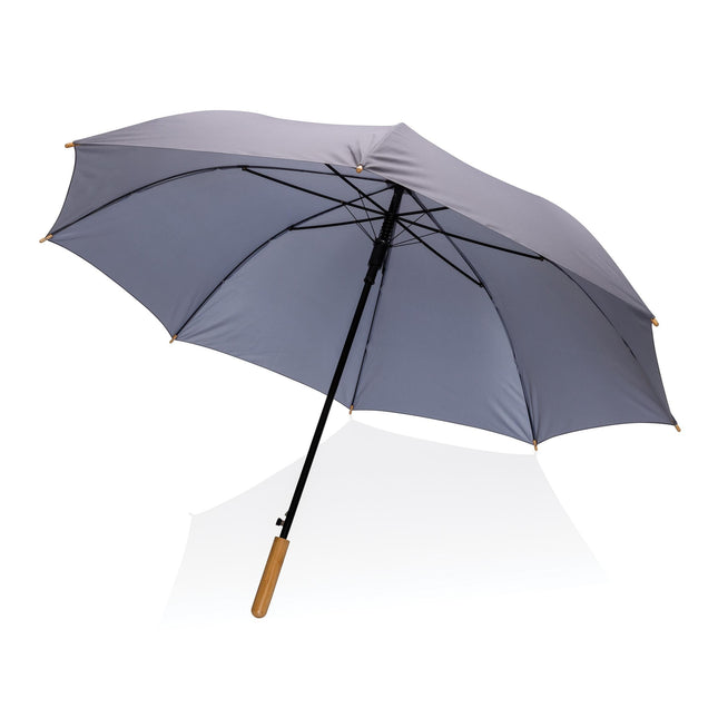 21" bamboo handle umbrella pack of 12 Anthracite Custom Wood Designs __label: Multibuy black-21-bamboo-handle-umbrella-pack-of-12-53613420740951