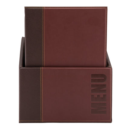 Leather style A4 menu holders in box 2 packs of 20 Wine Red Custom Wood Designs black-leather-style-a4-menu-holders-in-box-2-packs-of-20-53613280788823