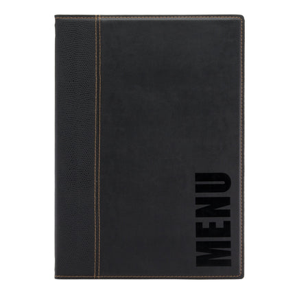 Leather style menu A4 pack of 10 Black Custom Wood Designs black-leather-style-menu-a4-pack-of-10-53613270106455