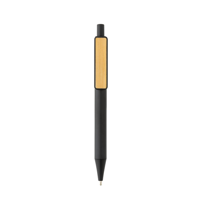 Pen with wooden bamboo clip pack of 500 Custom Wood Designs __label: Multibuy black-pen-with-wooden-bamboo-clip-pack-of-500-53613181141335